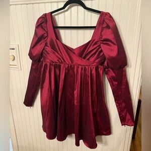 NWT Lovers + Friends Fraya Mini Dress Raspberry Red Medium